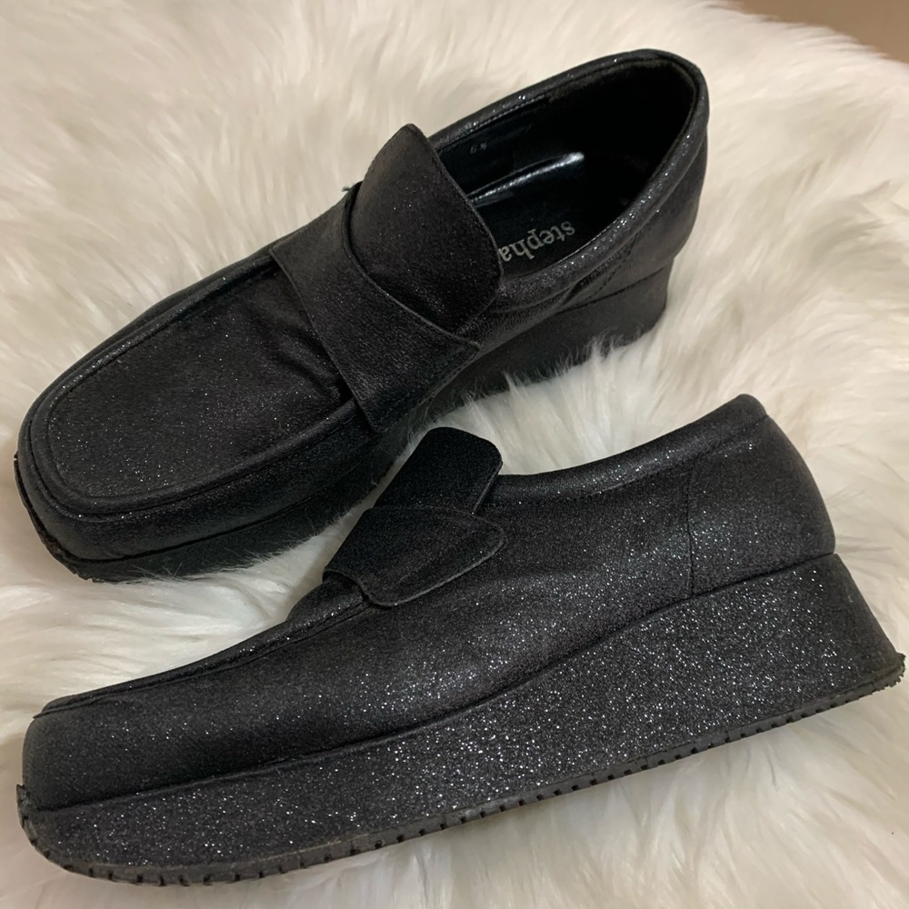 Stephane Kelian Paris Black Platform Heel Loafers 6.5